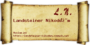Landsteiner Nikodém névjegykártya